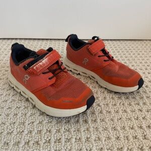 On Running Kids' Cloud Play Orange Flame White Sneakers Size 13